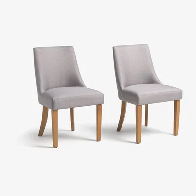 Habitat Habitat Alec Pair of Midback Dining Chairs - Grey