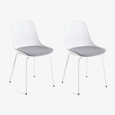 Habitat Habitat Eva Pair of Dining Chairs - White