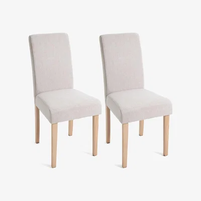 Habitat Habitat Midback Pair of Fabric Dining Chairs - Cream