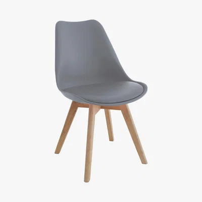 Habitat Habitat Jerry Pair of Fabric Dining Chair - Grey