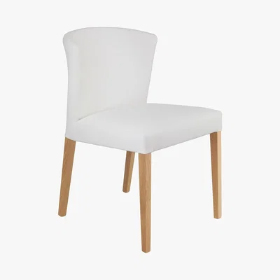 Habitat VALENTINA White faux leather dining chair with oak legs