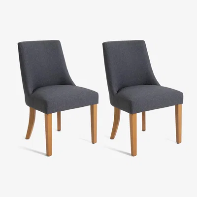 Habitat Habitat Alec Pair of Fabric Dining Chair - Charcoal