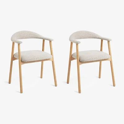 Habitat Habitat Lex Pair of Fabric Dining Chairs - Natural