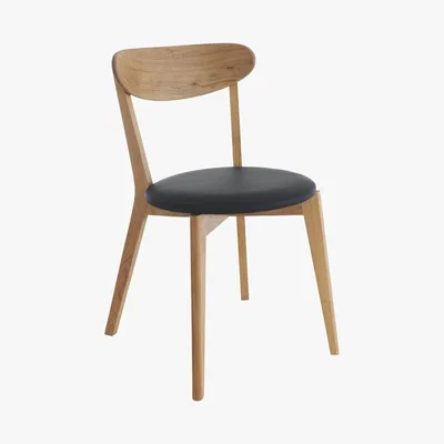 Habitat SOPHIE Oak dining chair with black seat pad