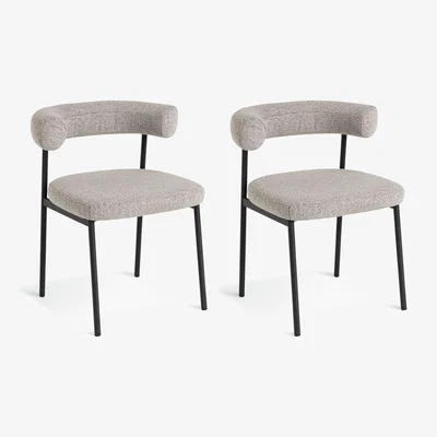 Habitat Habitat Oakie Pair of Fabric Dining Chair - Grey