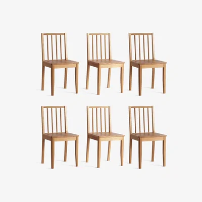 Habitat Habitat 6 Nel Solid Wood Spindle Chairs - Oak