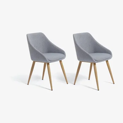 Habitat Habitat Skandi Pair of Fabric Dining Chairs - Grey