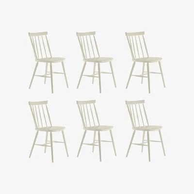 Habitat Habitat 6 Talia 6 Solid Wood Dining Chairs - White