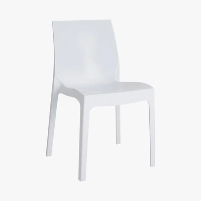 Habitat MADDY Pair of white stackable dining chairs