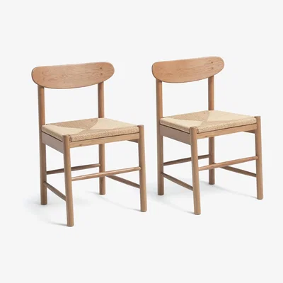 Habitat Habitat Hanna Pair of Wood Dining Chairs - Oak