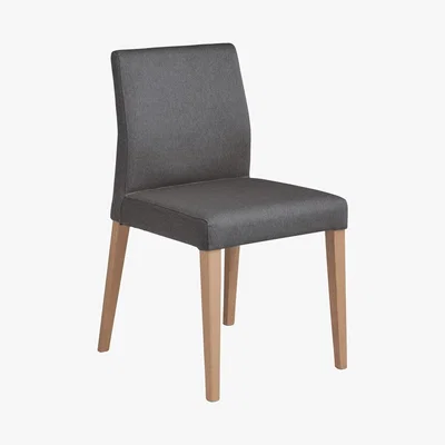 Habitat ELODI Grey upholstered dining chair with oak legs