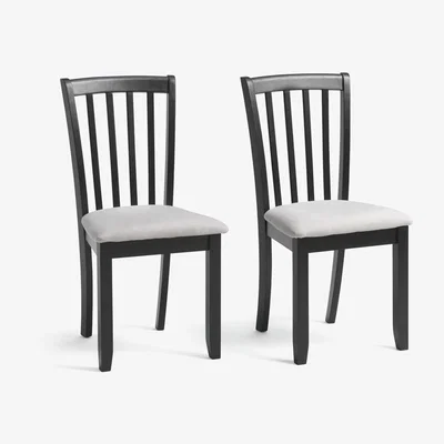 Habitat Argos Home Banbury Pair of Wood Dining Chairs - Black