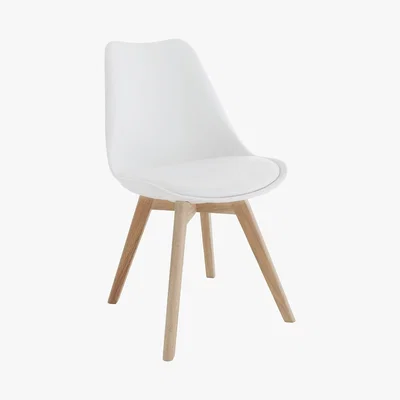 Habitat Habitat Jerry Pair of Fabric Dining Chair - White