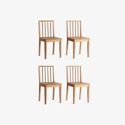 Habitat Habitat 4 Nel Solid Wood Spindle Chairs - Oak