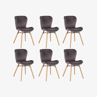 Habitat Habitat Etta Velvet Dining Chair - Grey