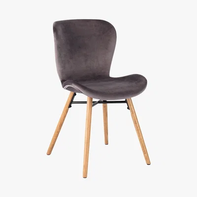 Habitat Habitat Etta Pair of Velvet Dining Chair - Grey