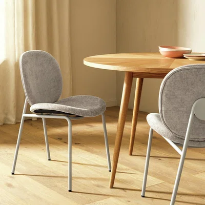Habitat Habitat Oryn Pair of Fabric Dining Chair - Natural