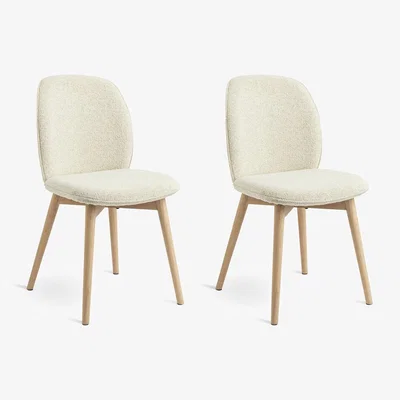 Habitat Habitat Laurel Pair of Fabric Dining Chairs - Cream