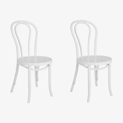 Habitat Habitat Larsa Pair of Solid Wood Dining Chairs - White