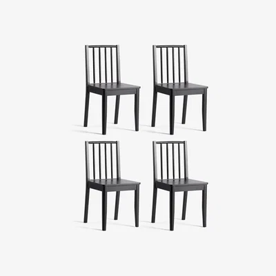 Habitat Habitat 4 Nel Solid Wood Spindle Chairs - Black