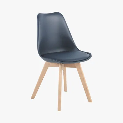 Habitat Habitat Jerry Pair of Fabric Dining Chair - Navy