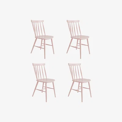 Habitat Habitat Talia 4 Solid Wood Dining Chairs - Pink