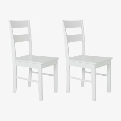 Habitat Habitat Chicago Pair of Solid Wood Dining Chair - White