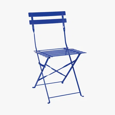 Habitat Parc Set Of 2 Cobalt Blue Metal Folding Chairs, Blue
