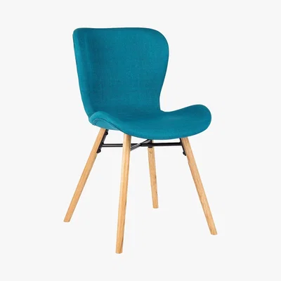 Habitat Habitat Etta Pair of Fabric Dining Chair - Teal