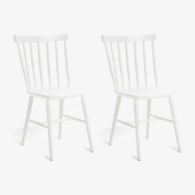 Habitat Habitat Talia Pair of Solid Wood Dining Chairs - White