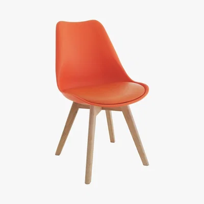 Habitat Habitat Jerry Pair of Fabric Dining Chair - Orange