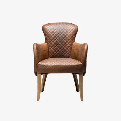 Heal's Timothy Oulton Side Saddle Dining Chair Buckd n Brokn Leather - Heal's UK Furniture