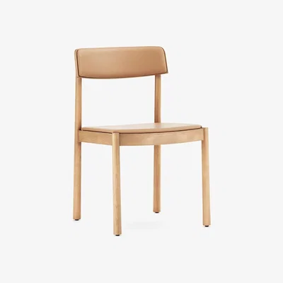 Heal's Normann Copenhagen Timb Dining Chair Ultra Leather Camel - Heal's UK Furniture