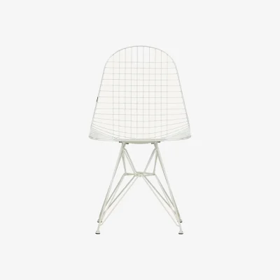 Heal's Vitra Eames DSR Side Chair RE in Cotton White White powder-coated base 15 Felt Glides