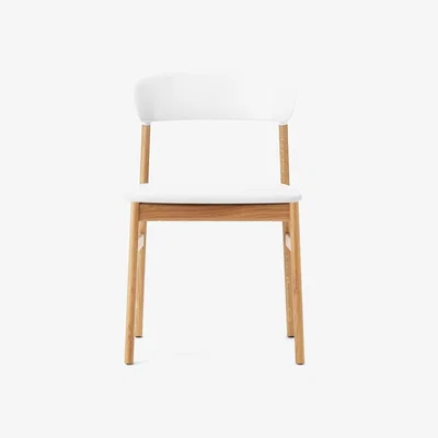 Heal's Normann Copenhagen Herit Dining Chair Spectrum White Leather Oak Legs - Heal's UK Furniture