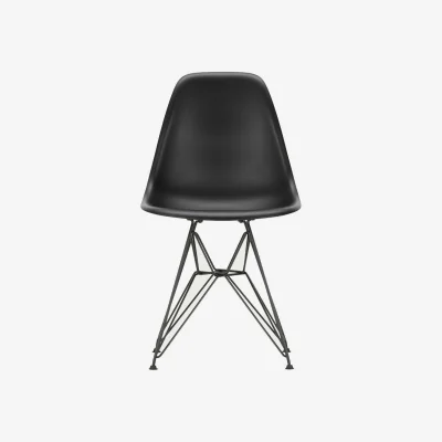 Heal's Heal's Eames Plastic Side Chair RE DSR Granite Grey Black Powder Coated Legs