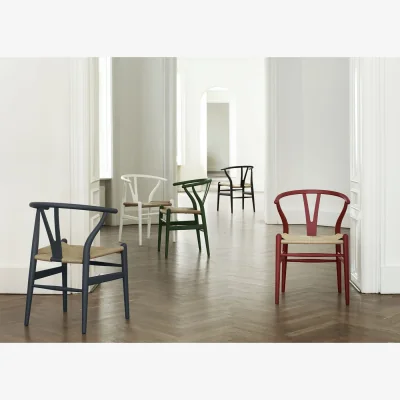 Heal's CH24 Wishbone Chair Soft Clay Beech Natural Cord