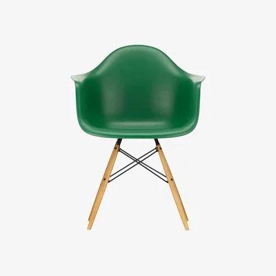 Heal's Vitra Eames DAW Armchair RE in Emerald with 02 Golden Maple Base 05 Glides