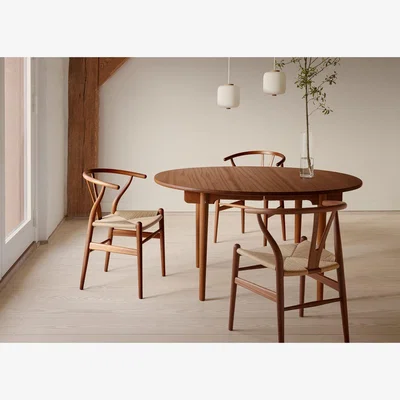 Heal's Carl Hansen & Son Wishbone Chair CH24 Soft Orange Red Beech