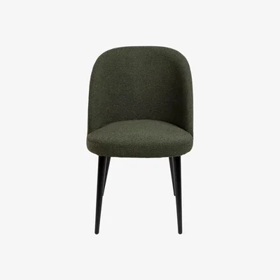 Heal's Heal's Austen Dining Chair Boucle Green Black Leg - Heal's UK Furniture