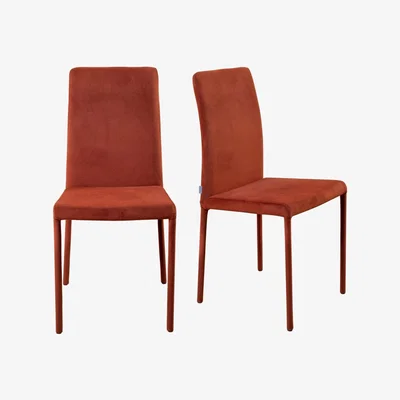 Heal's Heal's Bronte Pair of Dining Chairs Plush Velvet Asphalt Grey - Heal's UK Furniture