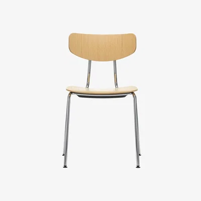 Heal's Vitra Moca Dining Chair Dark Oak Chrome base - Heal's UK Furniture