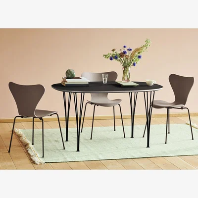 Heal's Fritz Hansen Series 7 Chair Dark Oak veneer Black legs
