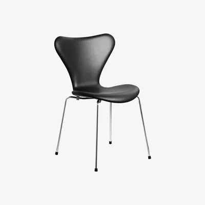 Heal's Fritz Hansen Series 7 Chair Black Leather - Heal's UK Furniture