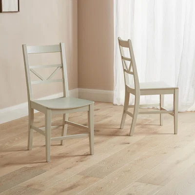 IO Living Modern Farmhouse Dining Chairs Chevron Back Painted Set of 2