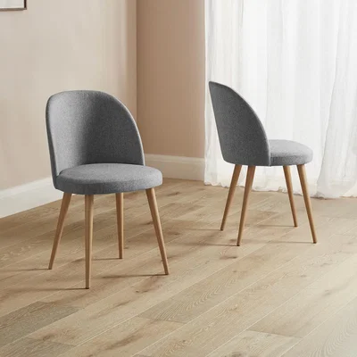IO Living Burnham Dining Chair Steel Natural Leg Set of 2