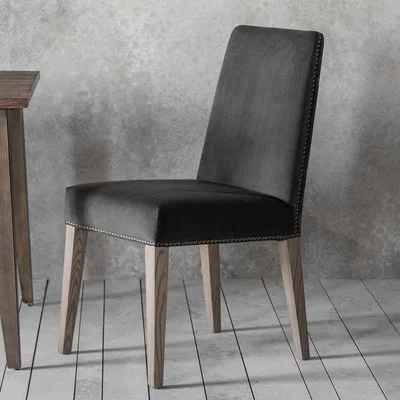 IO Living Victoria Dining Chair in Dark Grey Velvet (2pk)