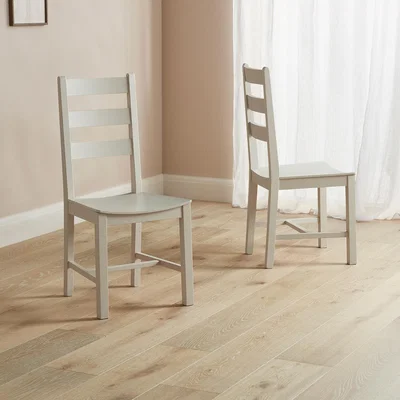 IO Living Modern Farmhouse Ladder Back Dining Chairs Painted Set of 2