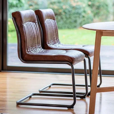 IO Living The Leather Dining Chair - Brown