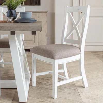 IO Living The White and Grey Dining Chair x 2